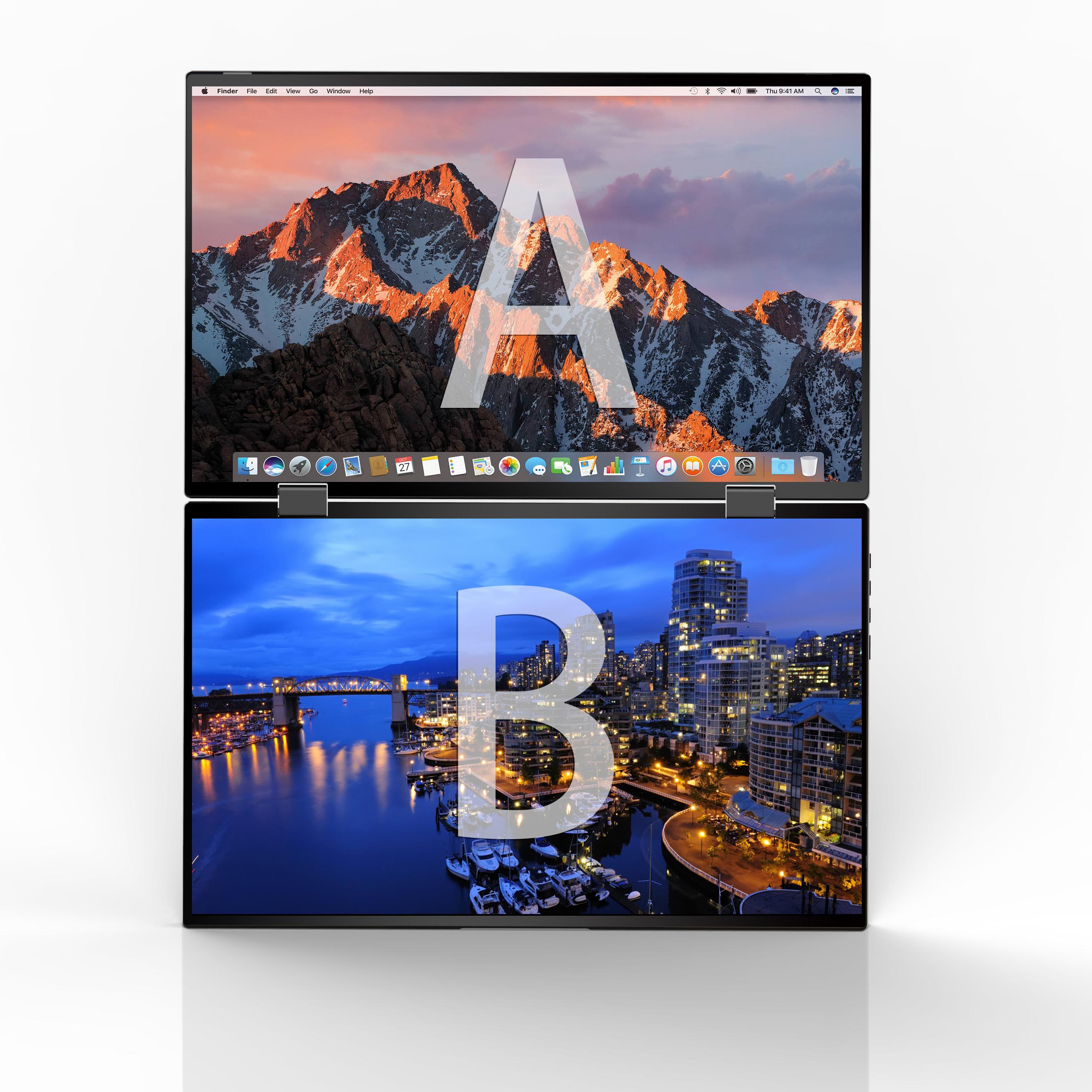 15.6 inch dual screen leather stand