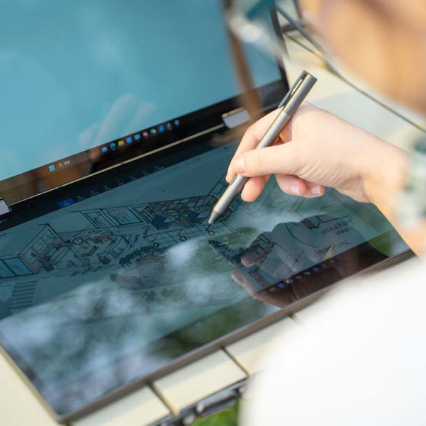 15.6 inch dual touch screen leather stand