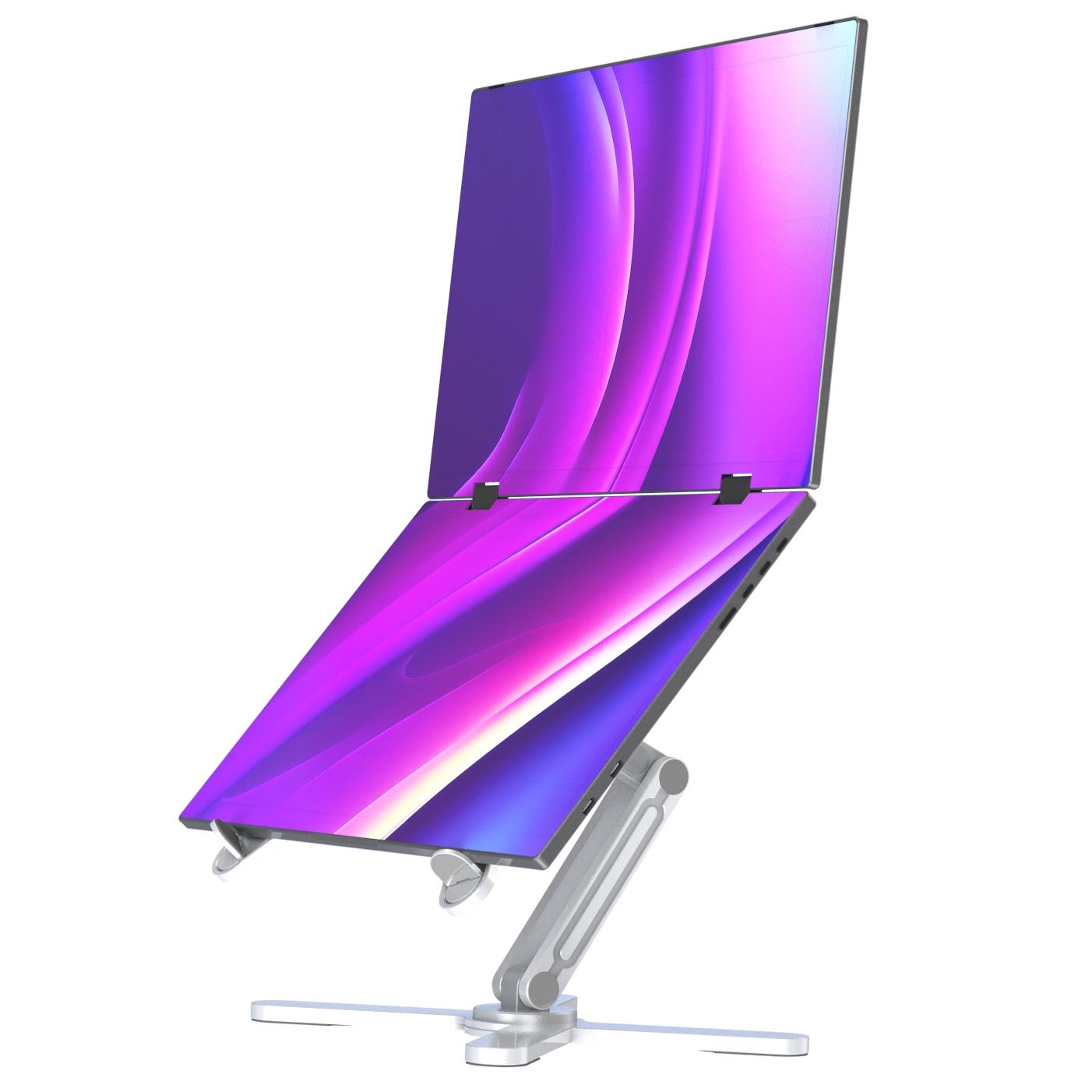 Soporte de cuero con pantalla táctil dual de 15,6 pulgadas