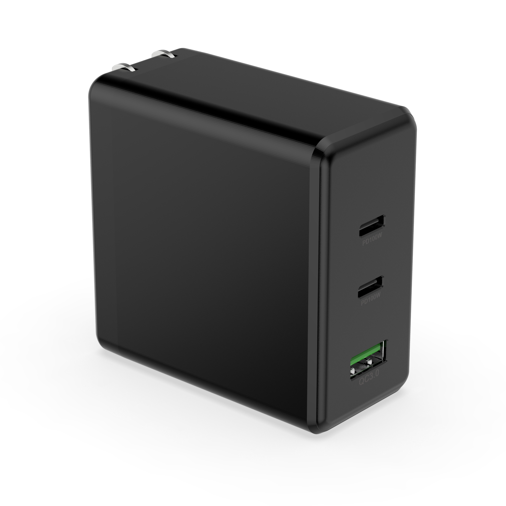 GaN  AI-QC71 100W PD+PD+QC3.0  US  Negro