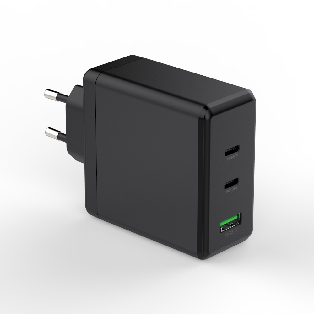 GaN AI-QC71 100W PD+PD+QC3.0 EU Negro