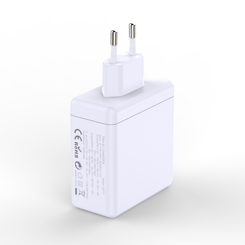 GaN AI-QC71 100W PD+PD+QC3.0 EU Blanco